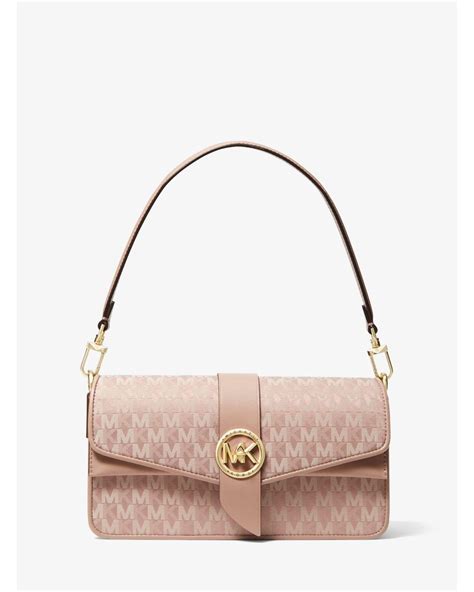 michael kors greenwich medium logo jacquard shoulder bag|Greenwich Medium Logo Jacquard Shoulder Bag – .